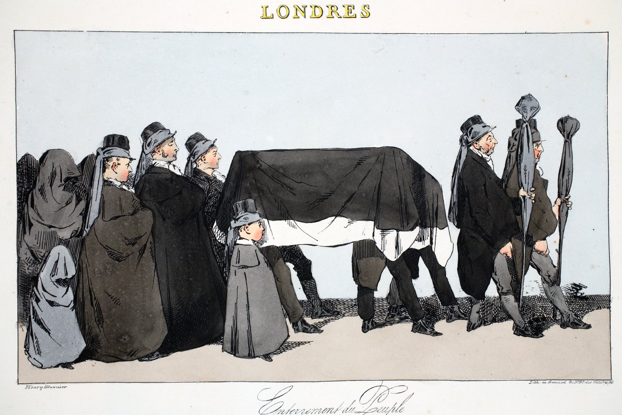Enternement du Peuple，从伦敦的插图由Henri Monnier，酒吧。巴黎，c.1828（手工彩色光刻） 作者 亨利·邦纳维特·蒙尼尔