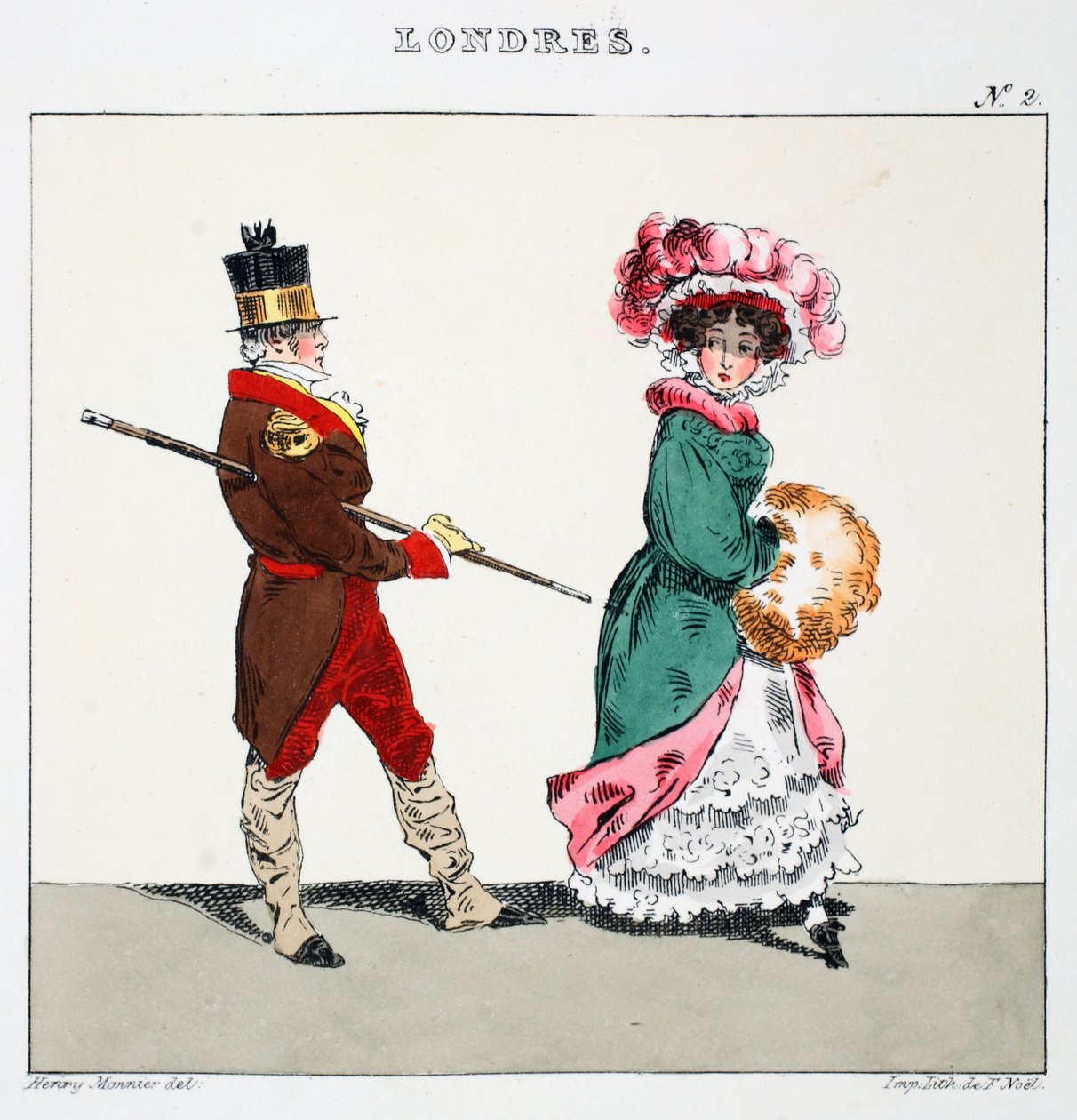 来自&39;Londres&39;的插图由Henri Monnier，酒吧。巴黎，c.1828（手工彩色光刻） 作者 亨利·邦纳维特·蒙尼尔