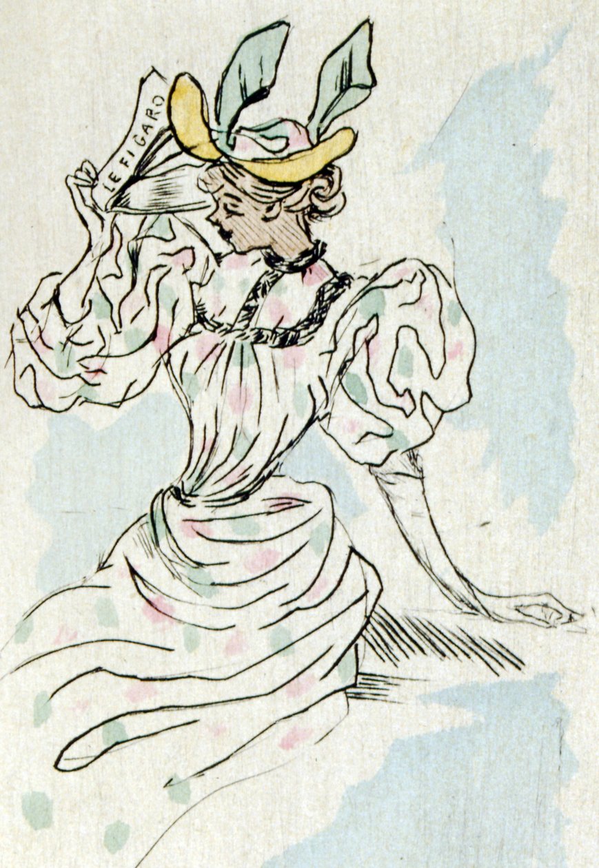 A woman holding a newspaper 作者 亨利·布特（Henri Boutet）