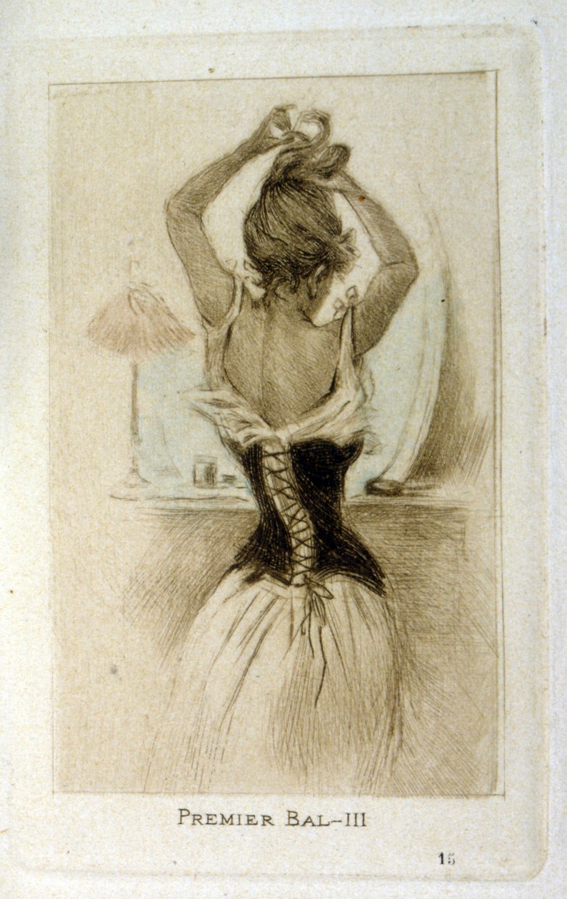 A woman preparing for a ball 作者 亨利·布特（Henri Boutet）