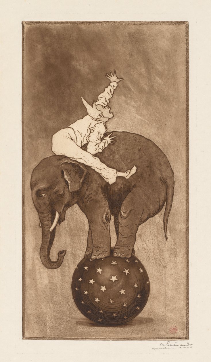 大象和小丑LElephant et le Clown，c。 1889年。 作者 亨利·查尔斯·瓜拉德