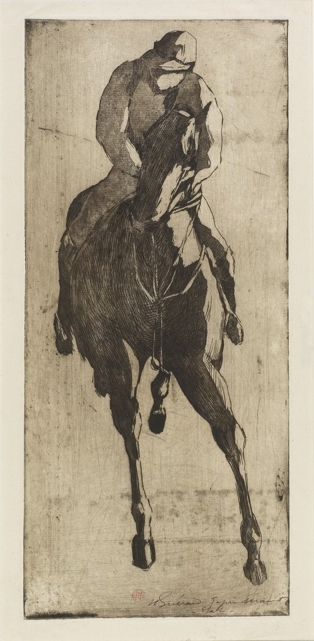 赛马，c.1888（蚀刻和aquatint） 作者 亨利·查尔斯·瓜拉德