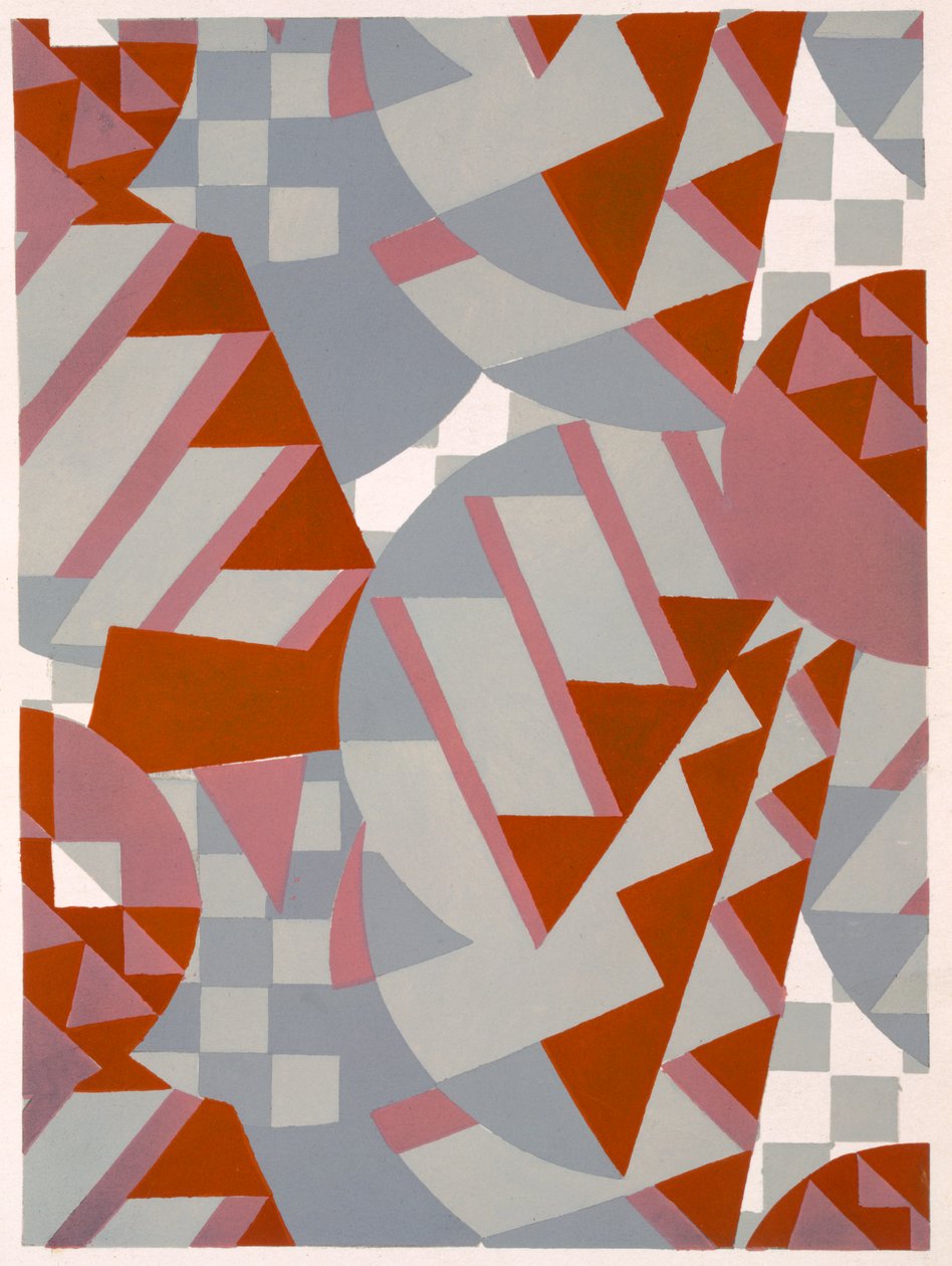 斯蒂芬妮的作品，墙纸设计选自《Le decor moderne dans la tenture et le tissu》，1930 年出版（模板印刷）。1930 年（模板印刷） 作者 亨利克鲁佐