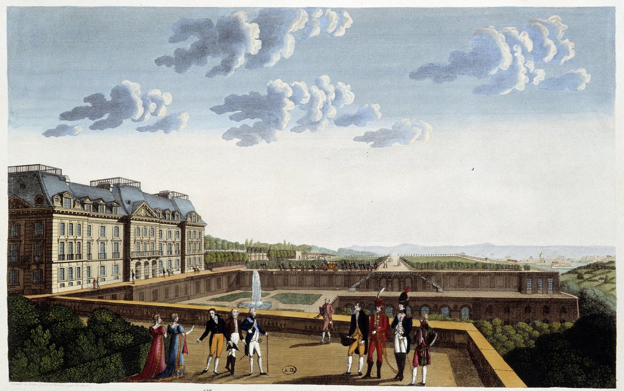 Meudon城堡，约1820年--载于Courvoisier的《巴黎风景》中 作者 亨利·库沃西耶·沃辛（Henri Courvoisier-Voisin）