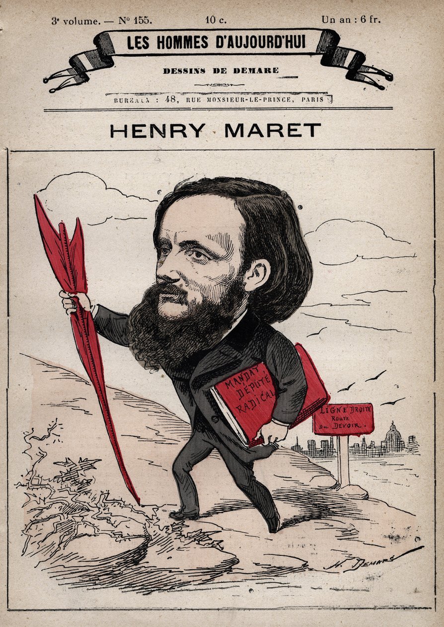 亨利（Henry）-马雷（1837-1917）英国记者和政治家的漫画--出自《今日之人》约1880年 亨利-德马雷（1846-1888）1880年。 作者 亨利·迪马雷