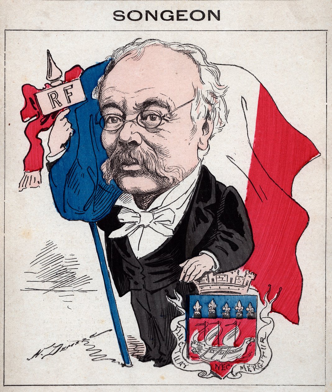 Jacques Songeon (1818-1899)的肖像，前巴黎市议会主席--Henri Demare在巴黎 "Les Hommes d