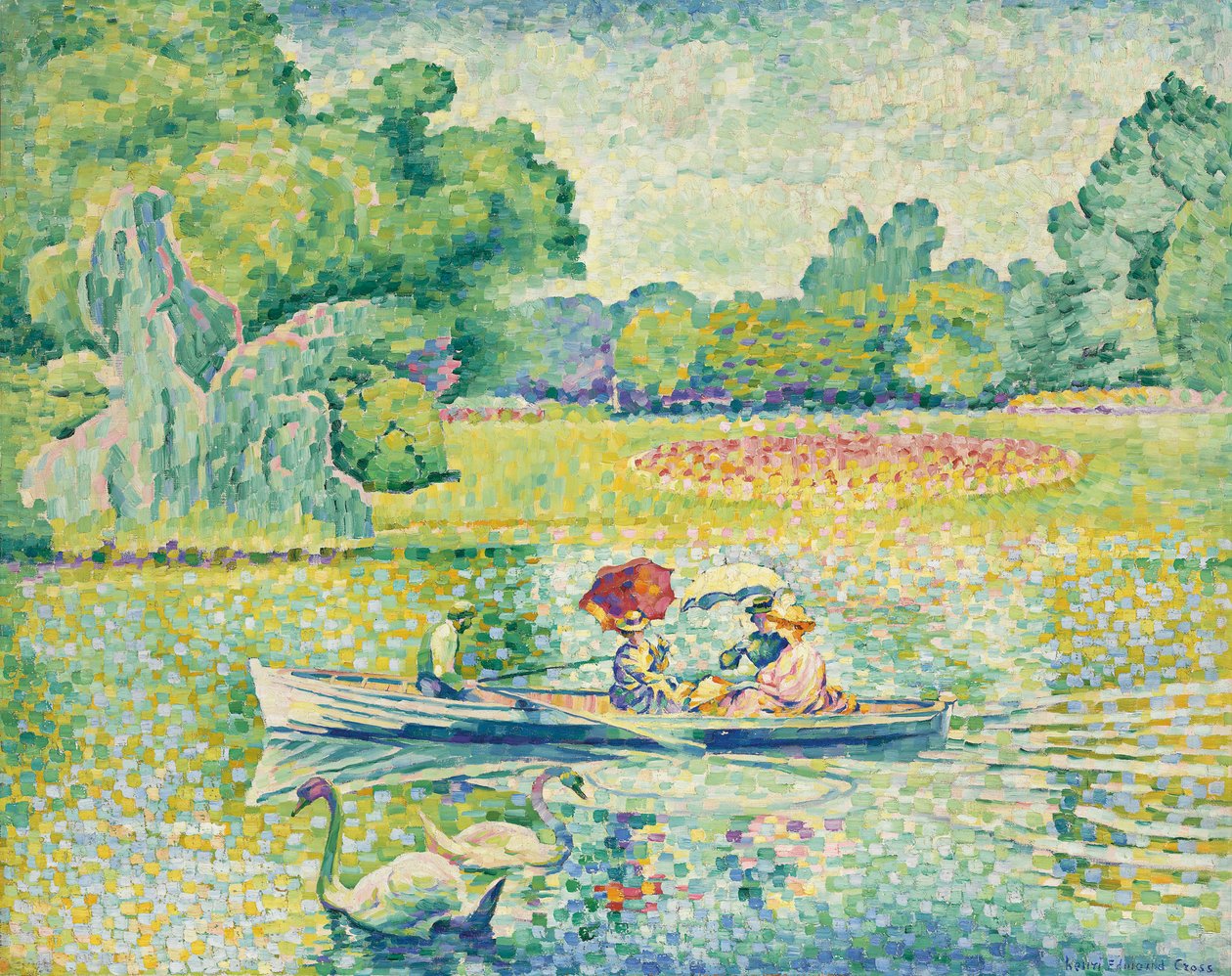 在Bois de Boulogne划船； 1899年至1900年，在布洛涅（Bois de Boulogne）乘船游览 作者 亨利·埃德蒙·克罗斯