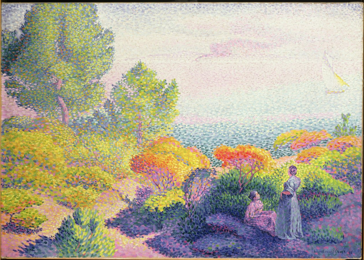 与两个女人的风景，1895年 作者 亨利·埃德蒙·克罗斯
