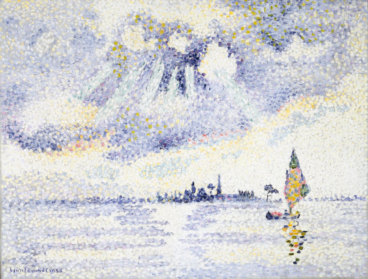 在盐水湖的日落，威尼斯，c.1903-04 作者 亨利·埃德蒙·克罗斯