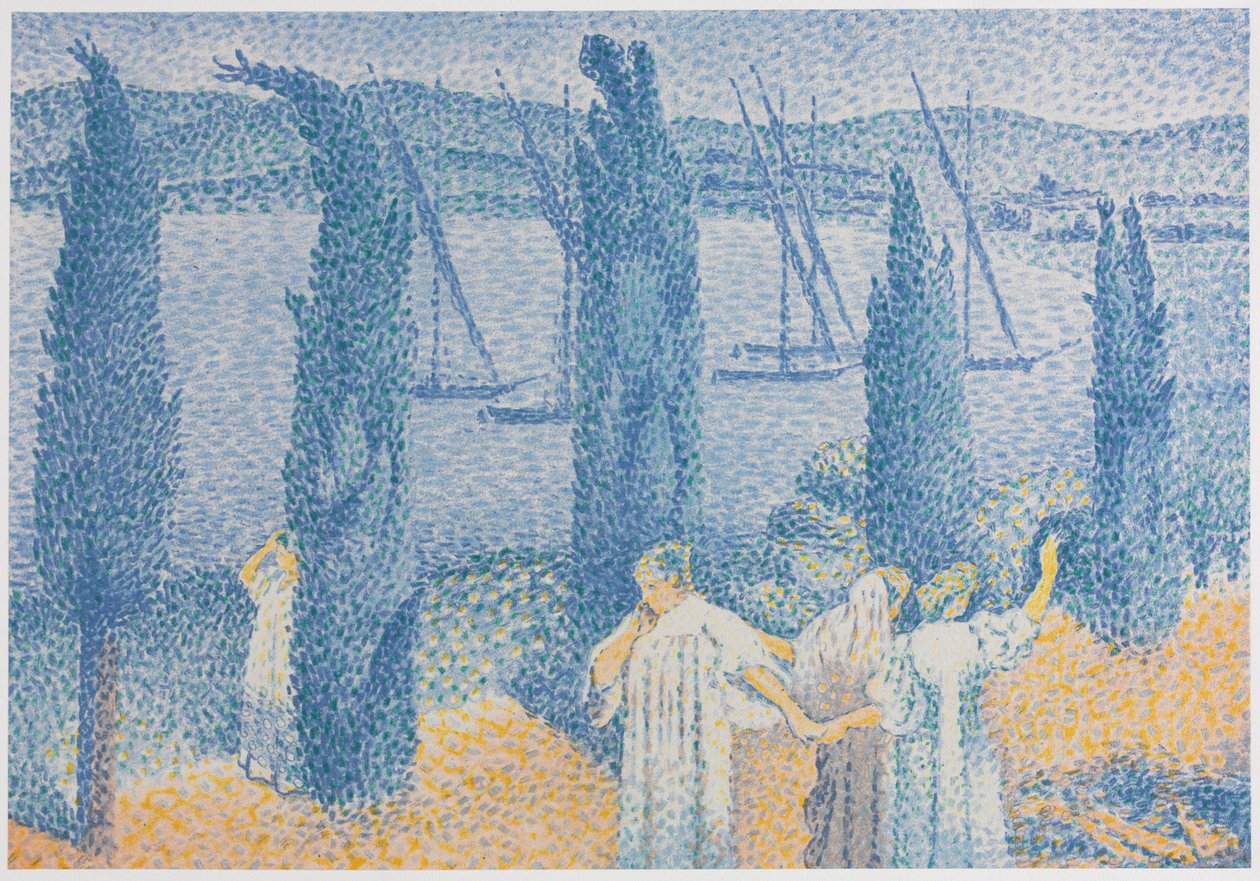 柏树长廊景观，La Promenade Paysage辅助柏树，1897年。 作者 亨利·埃德蒙·克罗斯