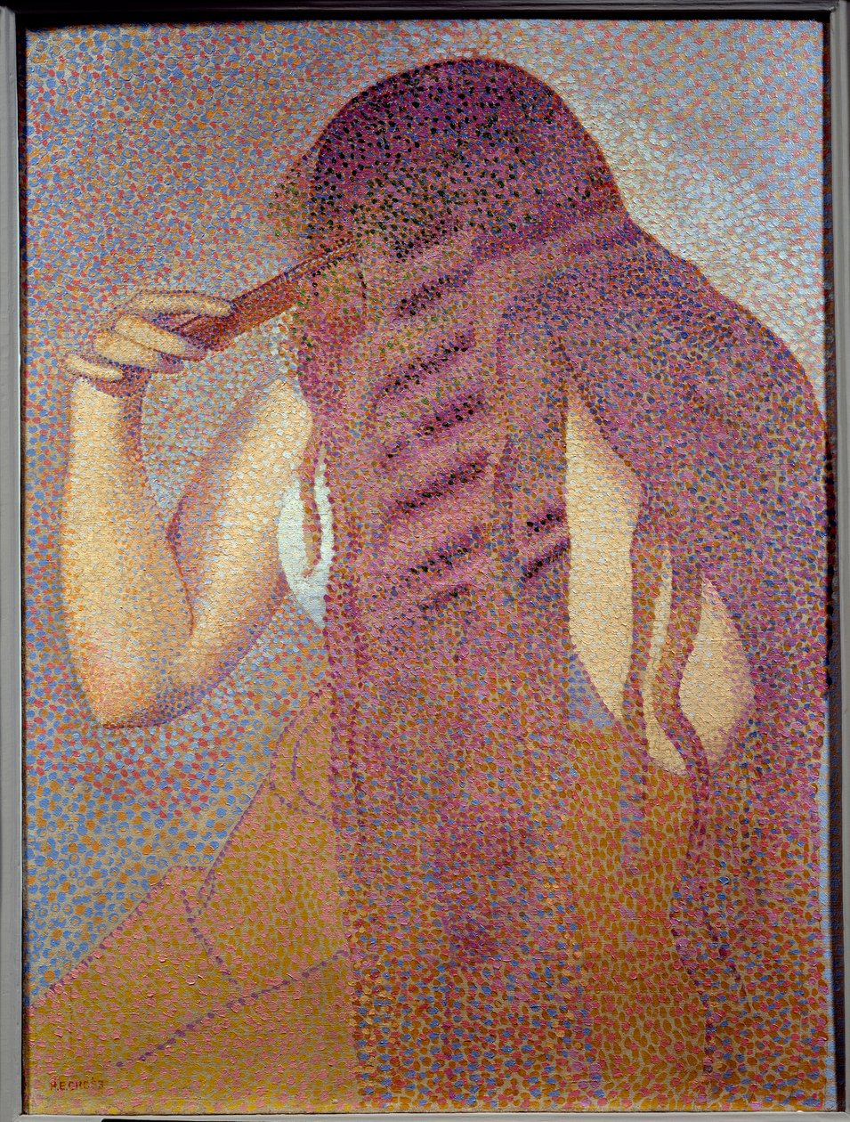 头发。 Henri Delacroix Dit Cross (Henri Edmond Cross) 的绘画 (1856-1910) 作者 亨利·埃德蒙·克罗斯