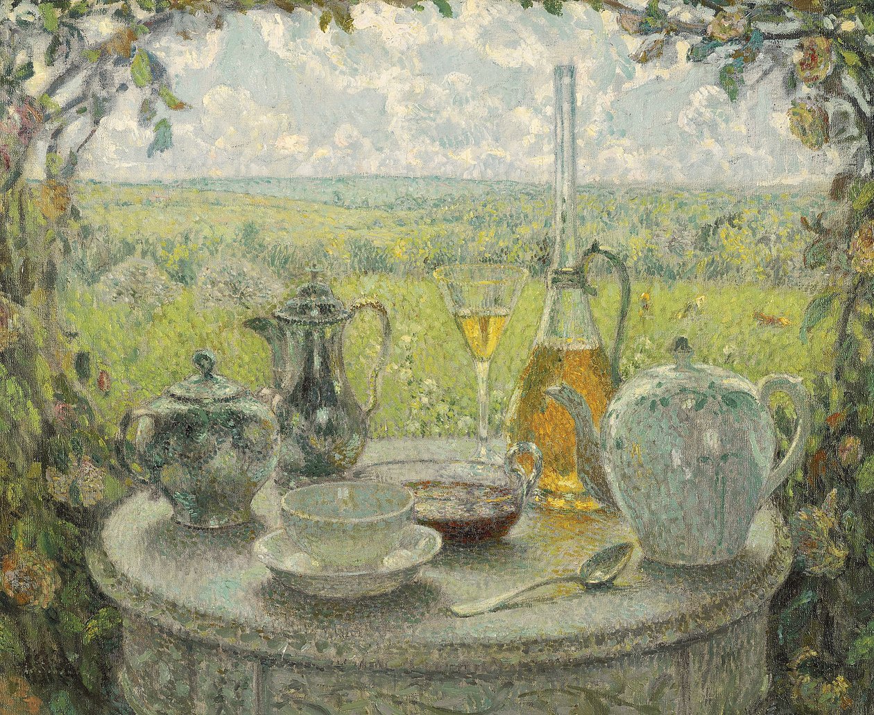 后印象派：桌子，春天，Le Sidaner, Henri (1862-1939) 作者 亨利·尤金·奥古斯丁·勒·斯达纳