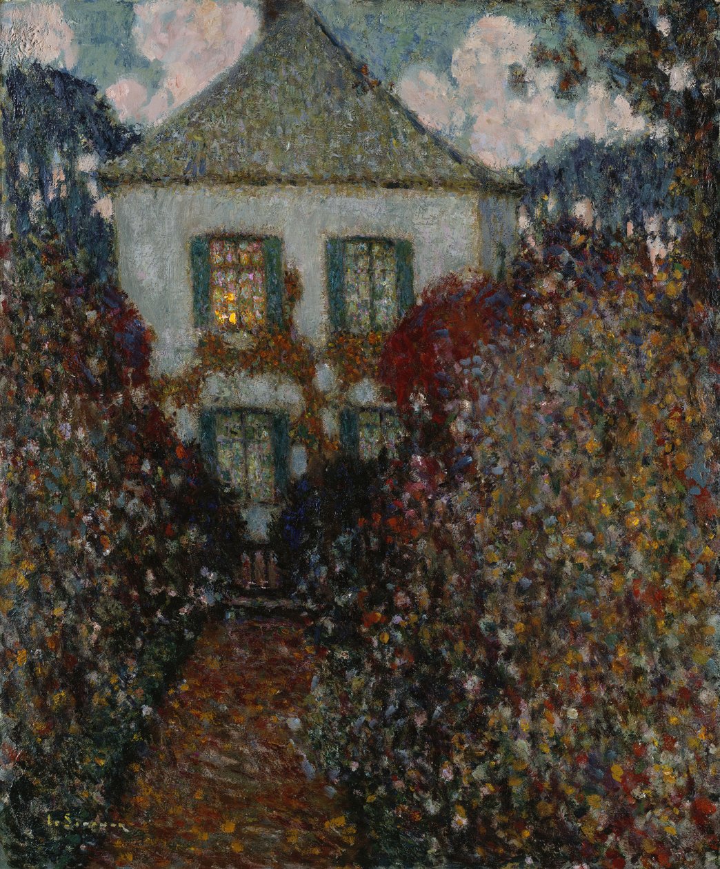 尚布雷的让·雅克·卢梭（House of Jean-Jacques Rousseau）（布面油画） 作者 亨利·尤金·奥古斯丁·勒·斯达纳