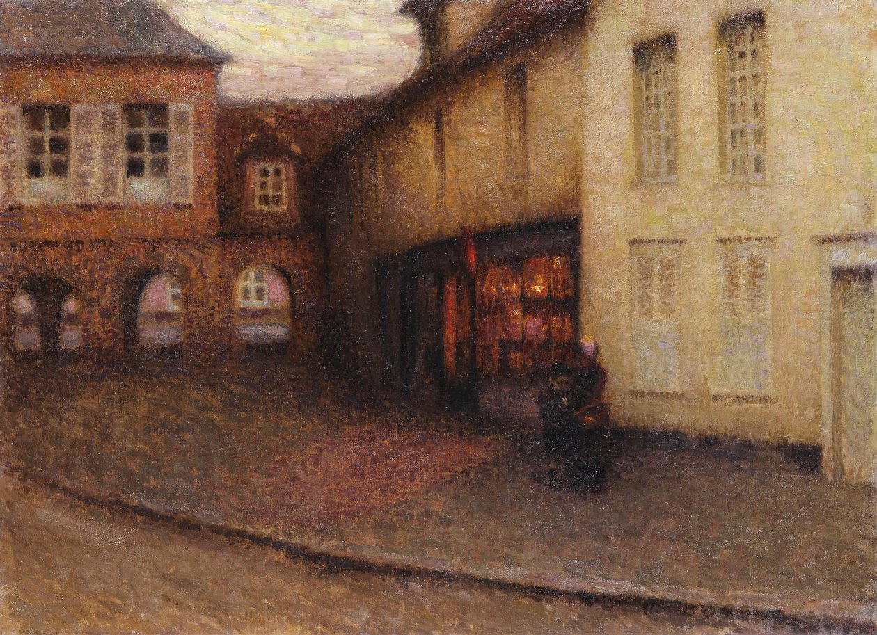 Gerberoy的小商店； La Petit Boutique，Gerberoy，c.1906（布面油画） 作者 亨利·尤金·奥古斯丁·勒·斯达纳