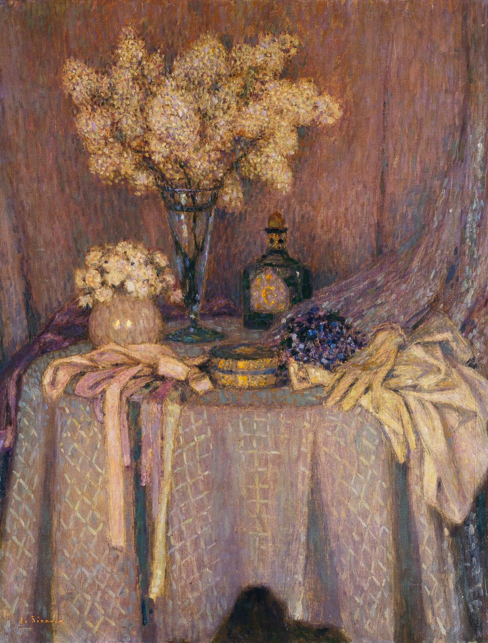 桌子，紫色和谐； La Table，Harmonie淡紫色 作者 亨利·尤金·奥古斯丁·勒·斯达纳