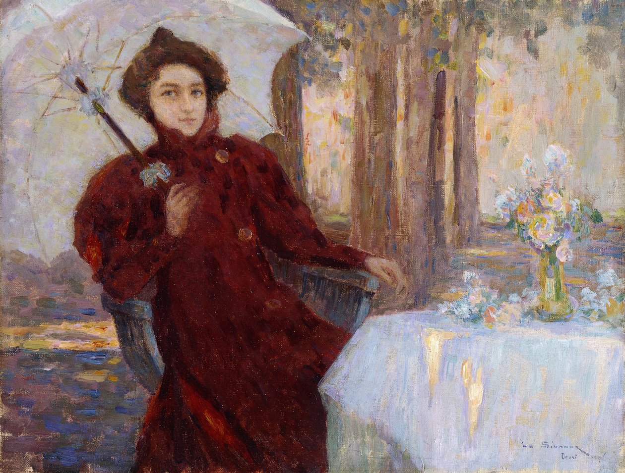 带伞的女人; Femme a l&39;Ombrelle 作者 亨利·尤金·奥古斯丁·勒·斯达纳