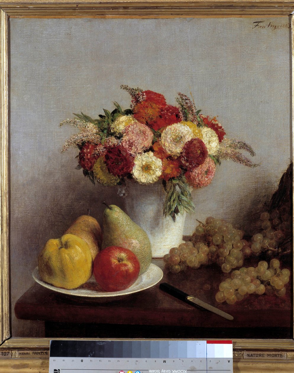 亨利·方丹·拉图 (Fantin-Latour) 的花卉和水果绘画 作者 伊格纳斯·亨利·让·范坦·拉图尔