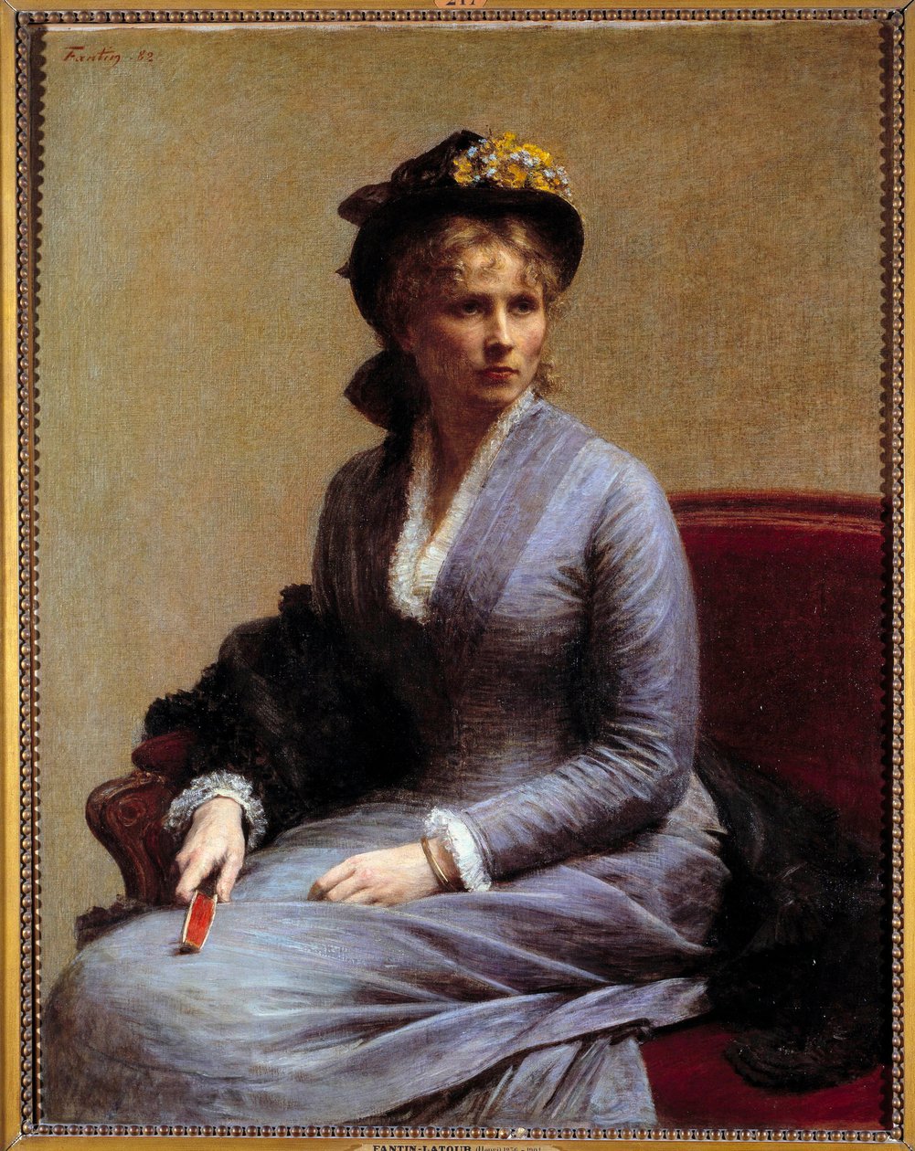 Charlotte Dubourg (1850-1921) 的肖像 她是艺术家妻子的妹妹。 亨利·方丹·拉图 (Fantin-Latour) 的绘画 作者 伊格纳斯·亨利·让·范坦·拉图尔