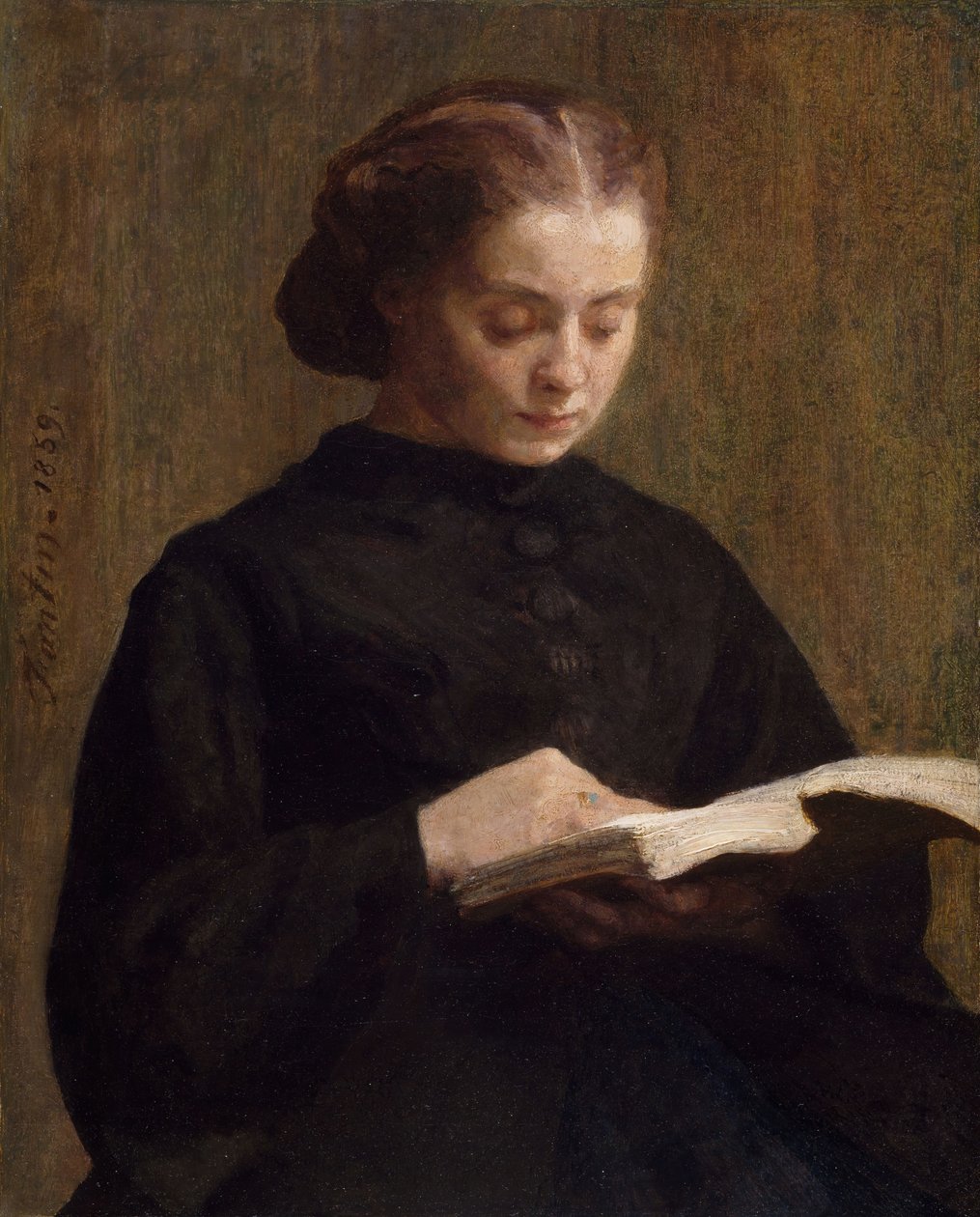 Marie Fantin-Latour女士的肖像，1859年。   作者 伊格纳斯·亨利·让·范坦·拉图尔