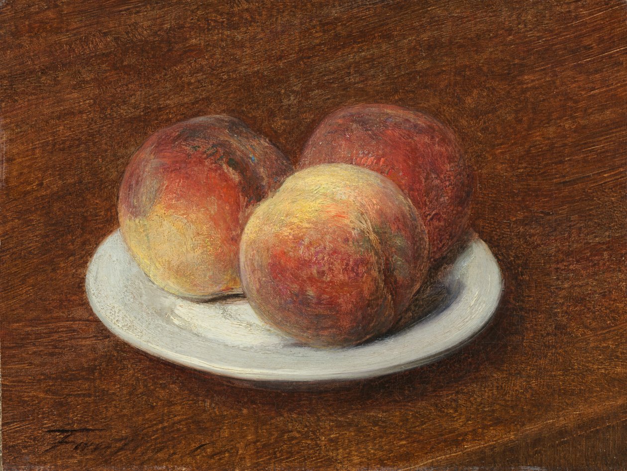 Three Peaches on a Plate 作者 伊格纳斯·亨利·让·范坦·拉图尔