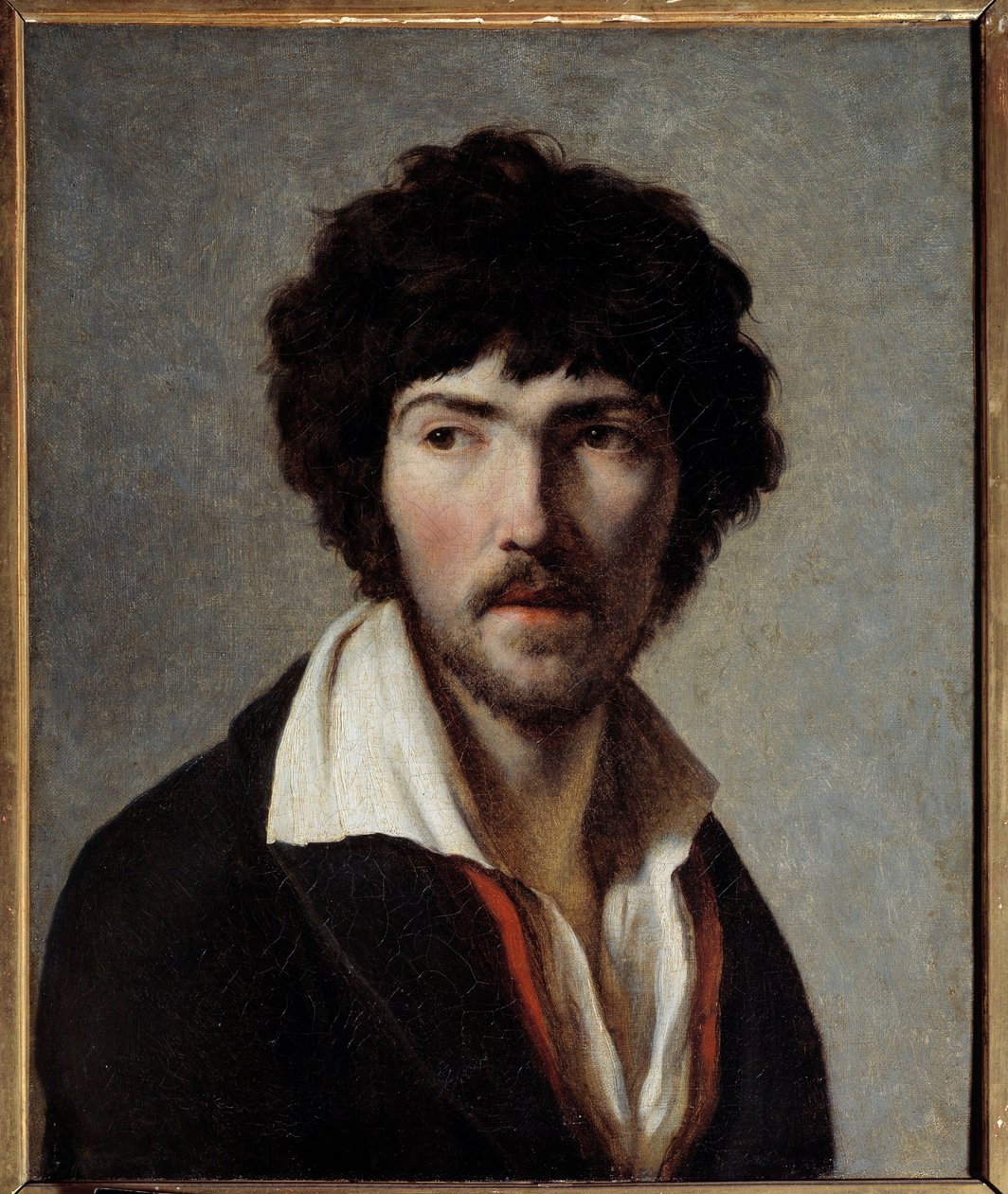 画家莫里斯·奎伊 (1779 -1803) 的肖像。 Henri Francois Riesener (1767-1828) 的绘画 作者 亨利·弗朗索瓦·里森纳