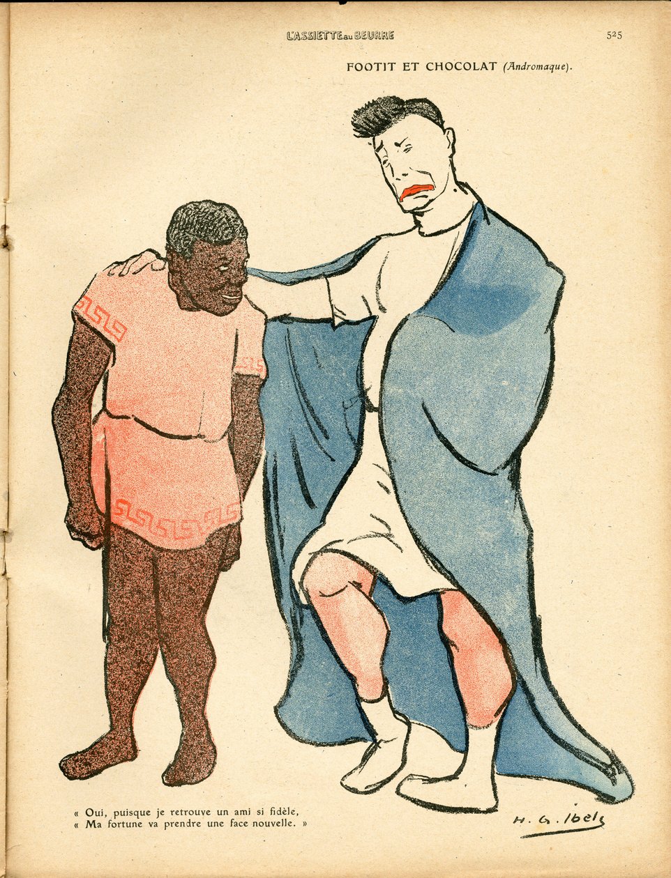 黄油板，编号501，彩色讽刺画 作者 亨利·加布里埃尔·伊贝尔斯
