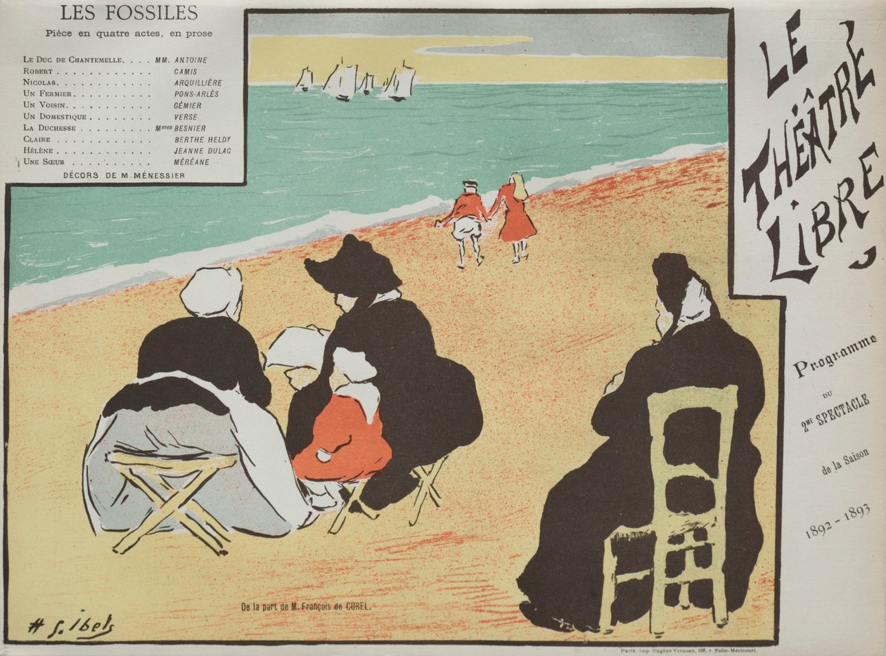 ThéâtreLibre的Les Fossiles计划，1892年。 作者 亨利·加布里埃尔·伊贝尔斯