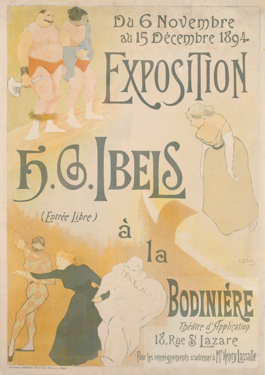 Henri-Gabriel Ibels展览的海报，1894年。 作者 亨利·加布里埃尔·伊贝尔斯