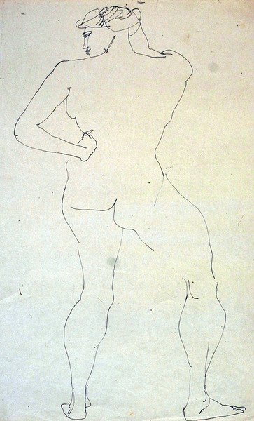 女性裸体从背面 作者 亨利·高第·布热斯卡