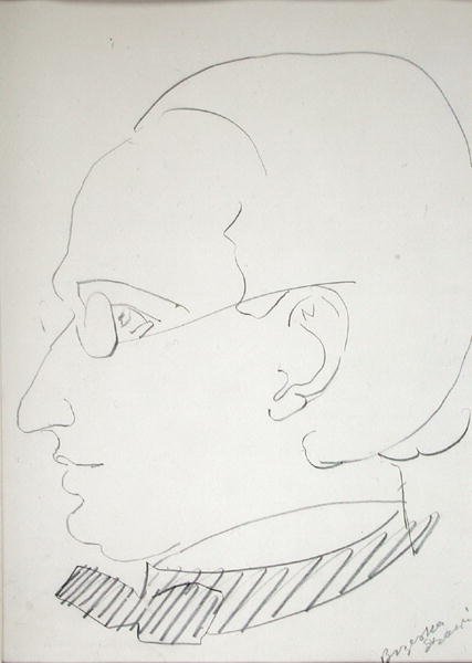 Alfred Wolmark (1877-1961) (纸上铅笔) 作者 亨利·高第·布热斯卡