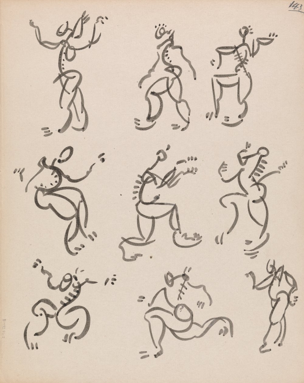 Nine Dancing Figures, in Three Registers 作者 亨利·高第·布热斯卡