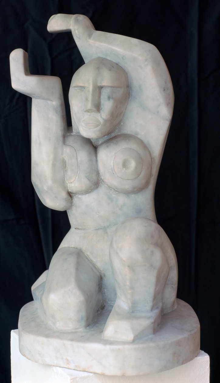 坐着的女人，c1911-1915 作者 亨利·高第·布热斯卡