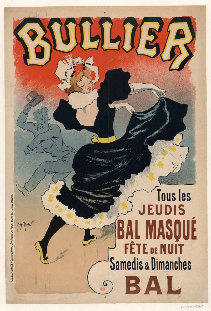 布利尔，《所有的嫉妒》（Tous les jeudis Bal masque, fete de nuit），1896年。 作者 亨利·乔治·穆尼耶