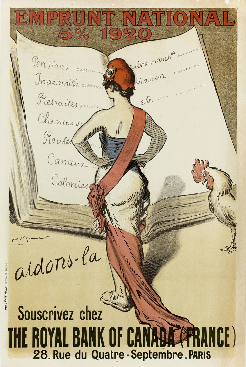 Souscrivez chez The Royal Bank of Canada France, 1920. 作者 亨利·乔治·穆尼耶