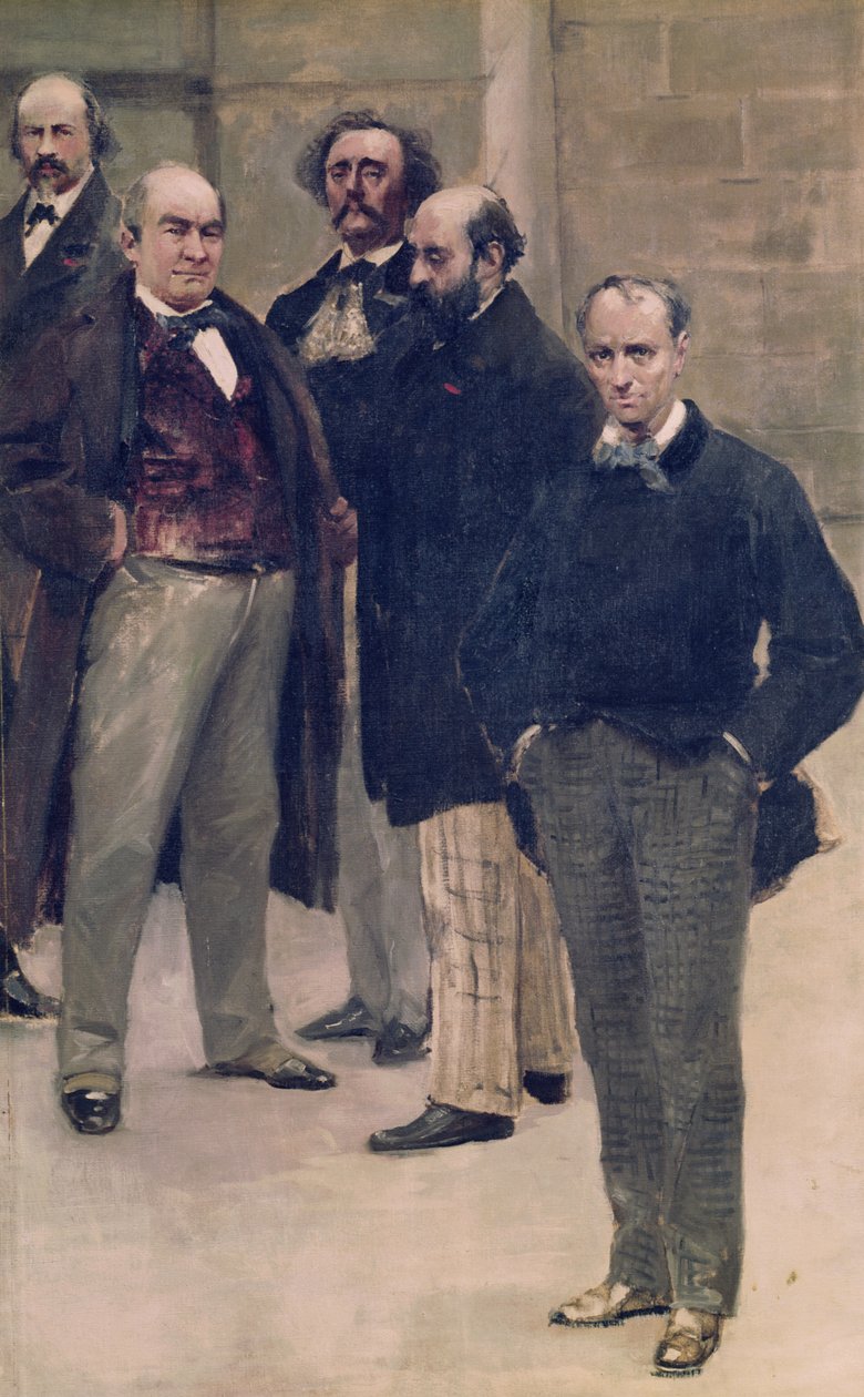 “世纪历史”全景的碎片，1889年的文学人物肖像 作者 亨利·格维克斯