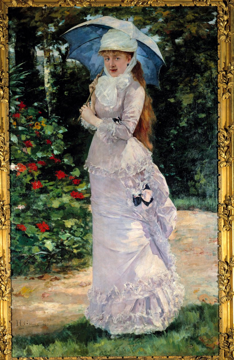 Portrait of Madame Valtesse de la Bigne (1861-1910), courtesan who served as a model for Nana. Painting by Henri Gervex (1852-1929) 作者 亨利·格维克斯