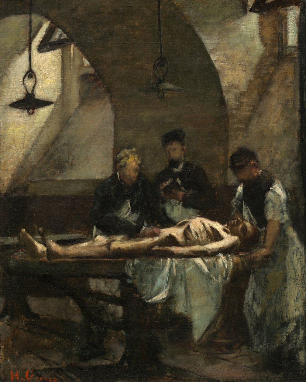 在Hôtel-Dieu进行的尸检研究，1876年。 作者 亨利·格维克斯