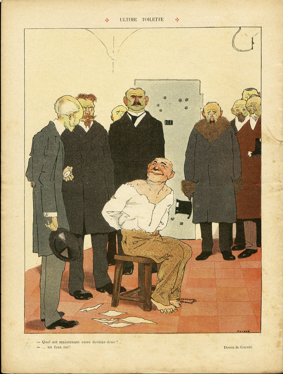 亨利-古斯（1872-1914 年）在 2009 年 3 月 27 日《愤怒报》上的插图--终极厕所--埃沙福死刑处决 作者 亨利·古斯