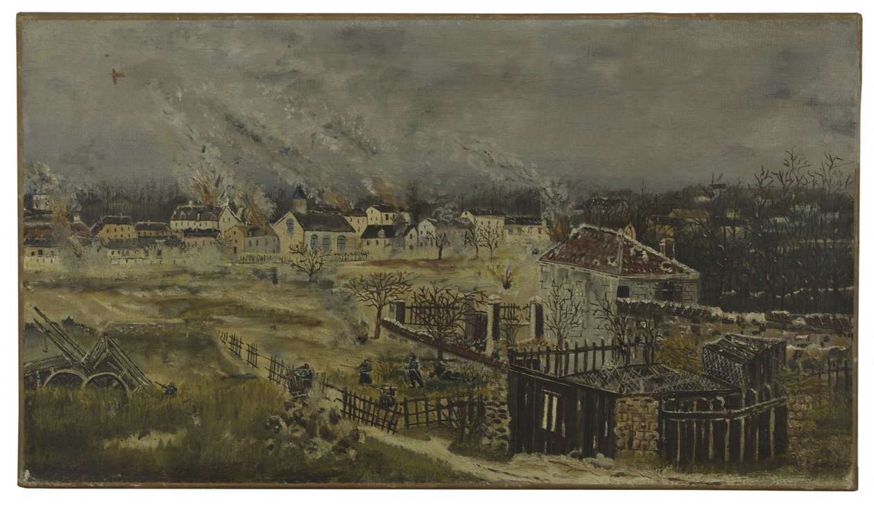 尚皮尼战役--1870 年战争的插曲，约 1882 年（布面油画） 作者 亨利·JF (1844-1910) 卢梭