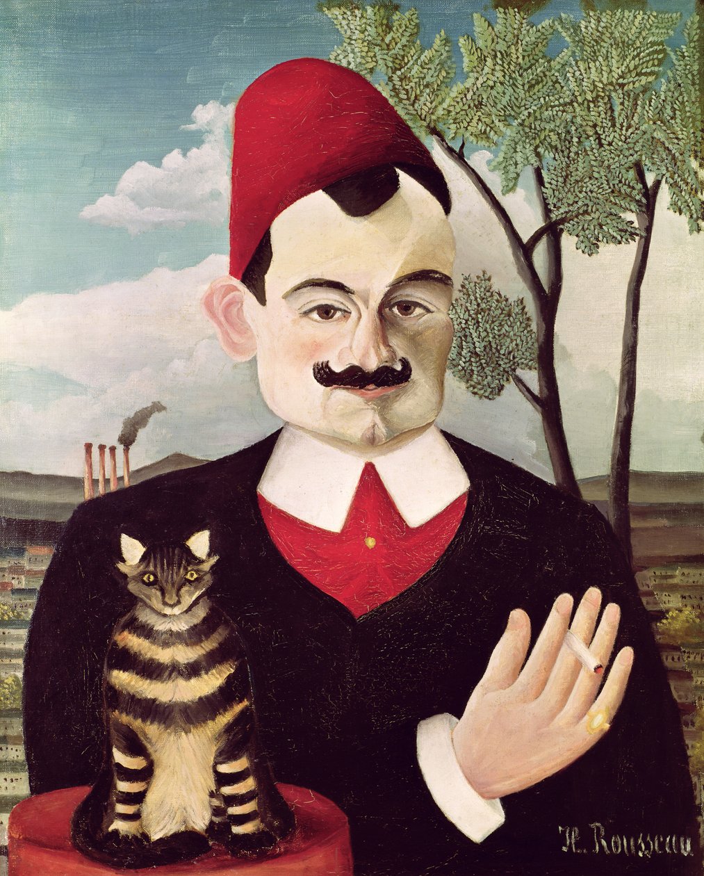 皮埃尔·洛蒂（1850-1923）约1891年的肖像（布面油画） 作者 亨利·J·F·卢梭