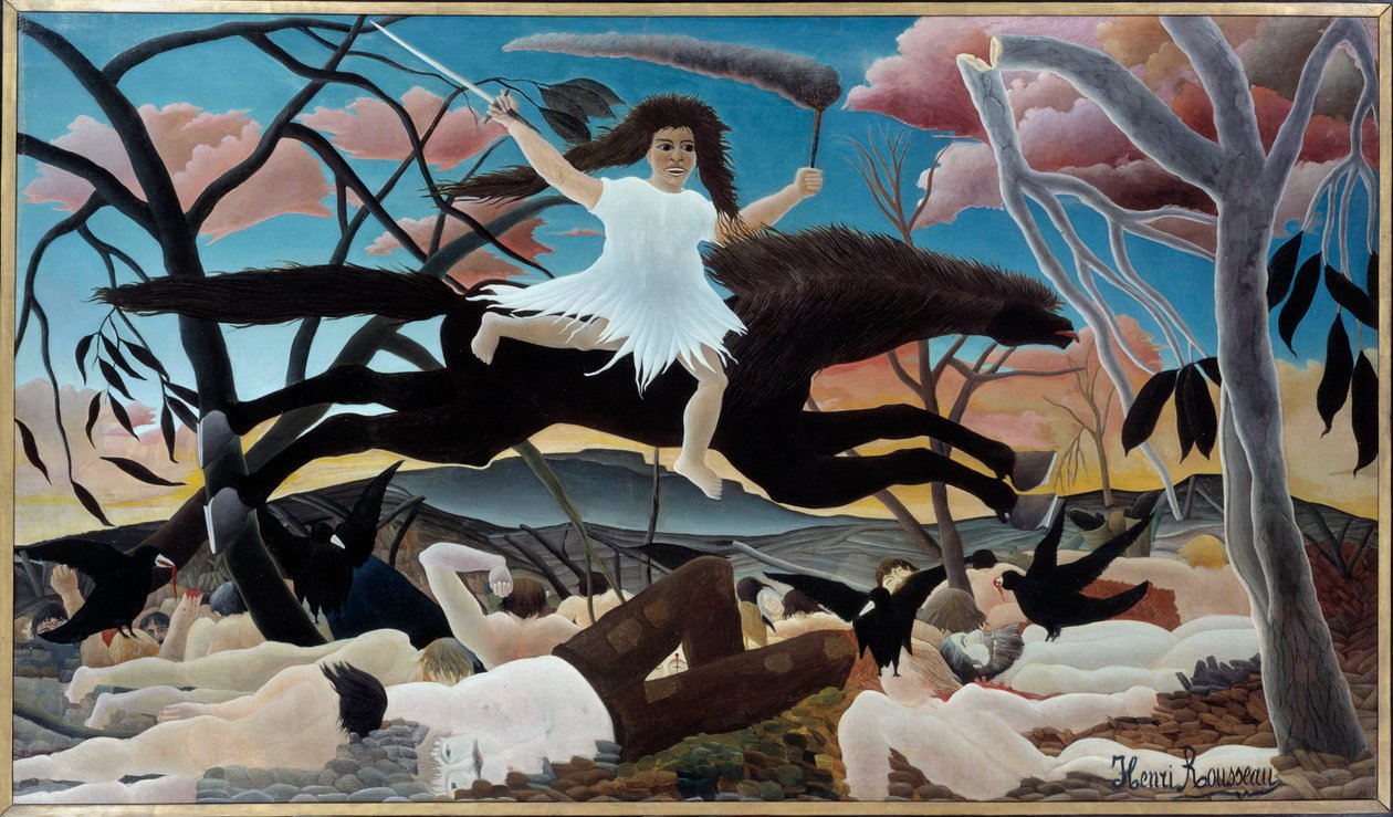 La guerre ou la chevauchee de la discord Painting by Henri Le Douanier Rousseau (1844-1910) 1894 Sun. 1,14 x 1,95 m Paris, musee d