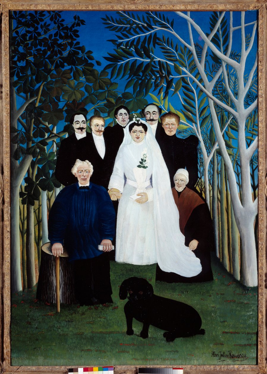 1905 年左右的婚礼。 Henri Rousseau dit Le Douanier (1844-1910) 的绘画 作者 亨利·J·F·卢梭