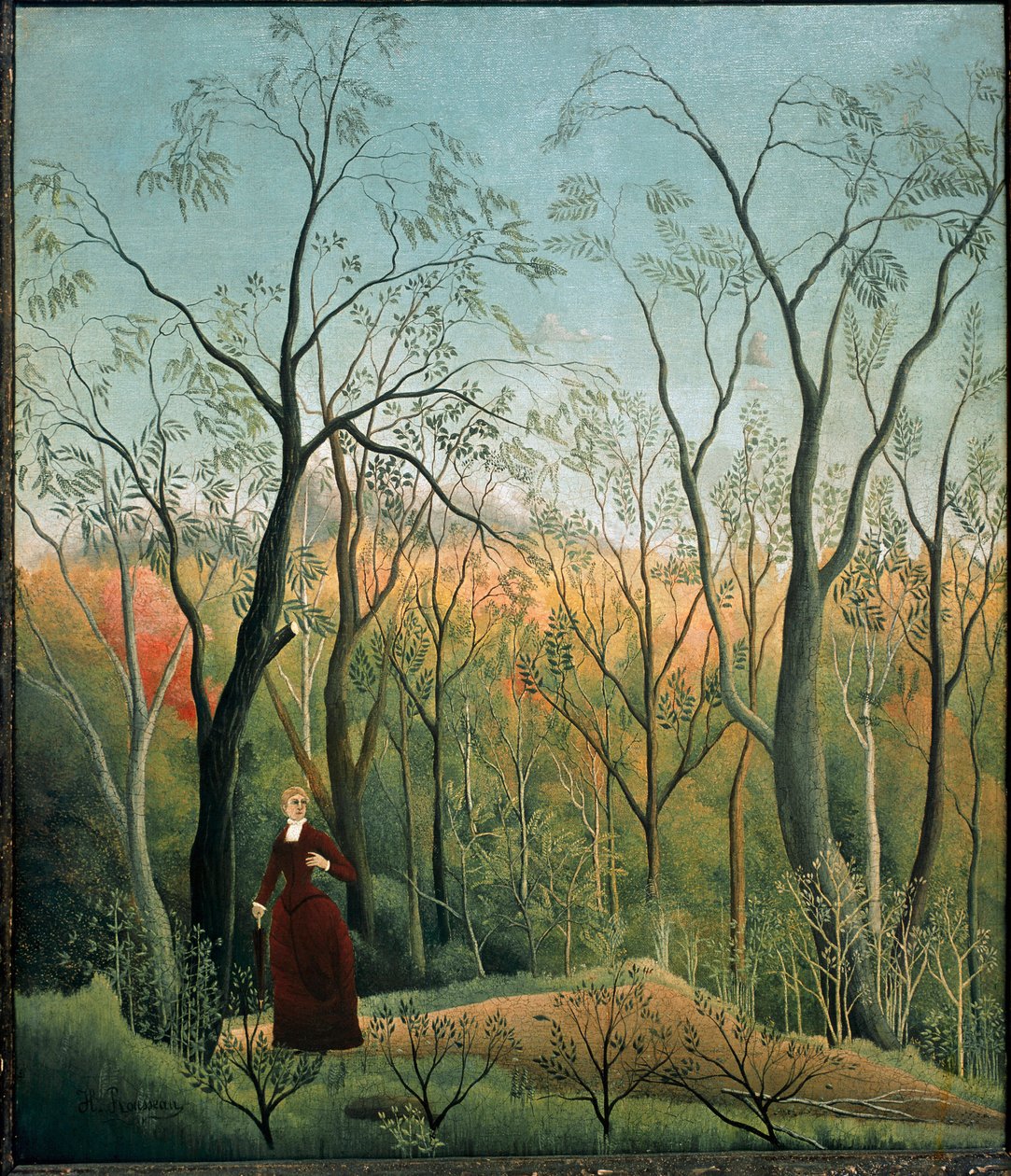 走在森林里 亨利·卢梭 (Henri Rousseau dit le Douanier Rousseau) (1844-1910) 1886-1890 年作画。 71x60 厘米苏黎世美术馆 作者 亨利·J·F·卢梭