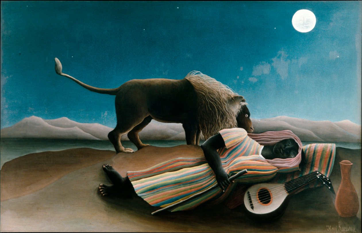 Henry Rousseau的睡眠吉普赛画作dit le Douane Rousseau 作者 亨利·J·F·卢梭