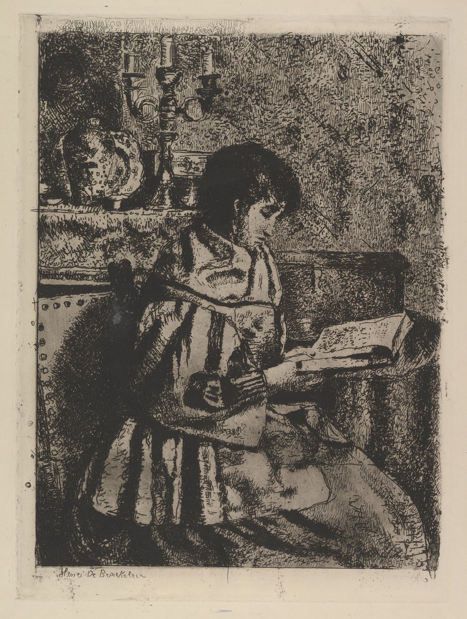 读者》，约1870年。 作者 Henri Jean Augustin de Braekeleer