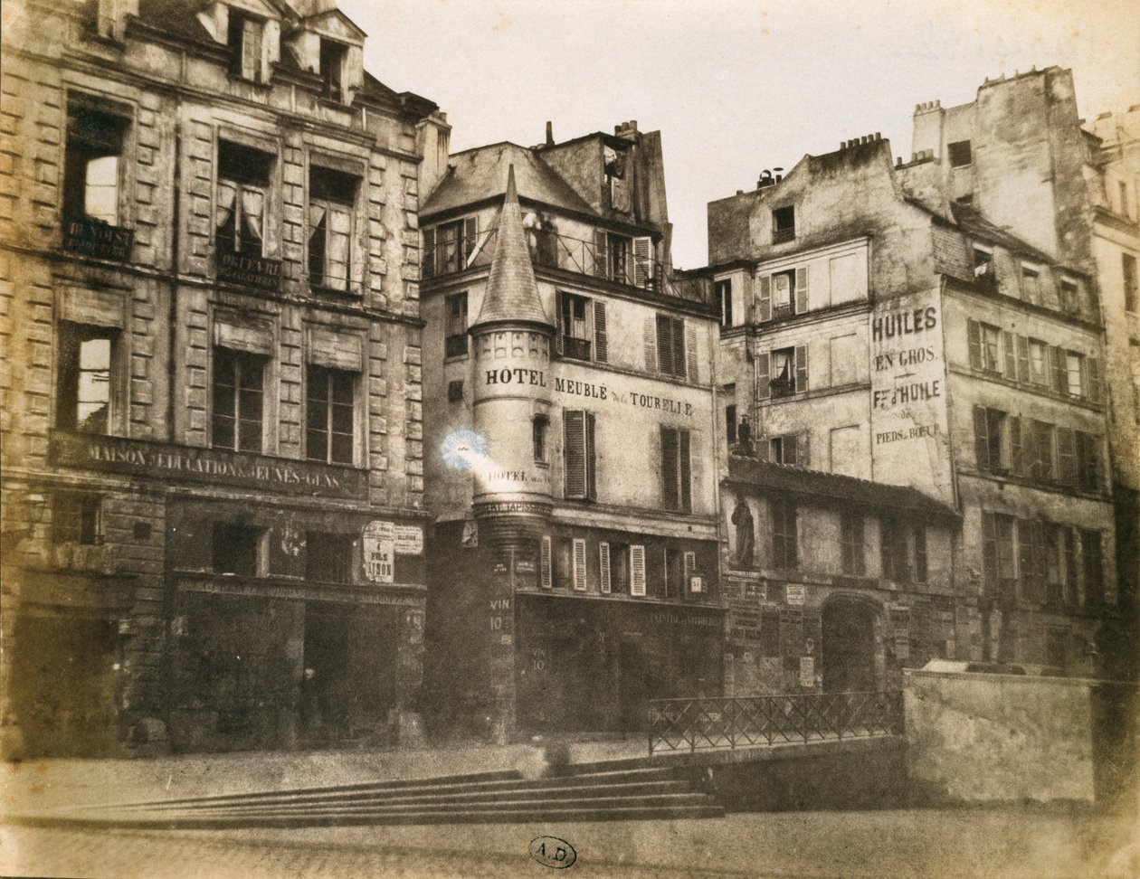 巴黎街望向Hotel de Ville，c.1851（calotype photo）的视图 作者 亨利·简·路易·勒·塞克