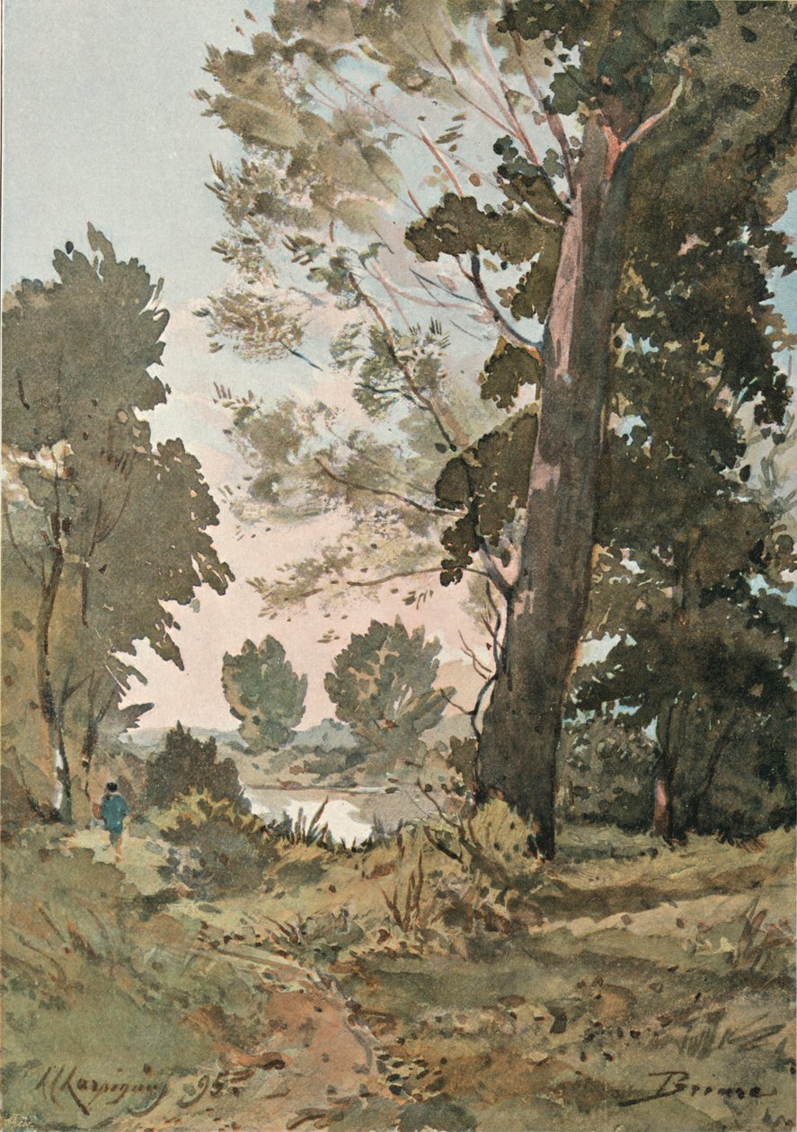 摘自Henri Harpignies的水彩画，c1839-1898，1898年 作者 亨利·约瑟夫·哈皮尼