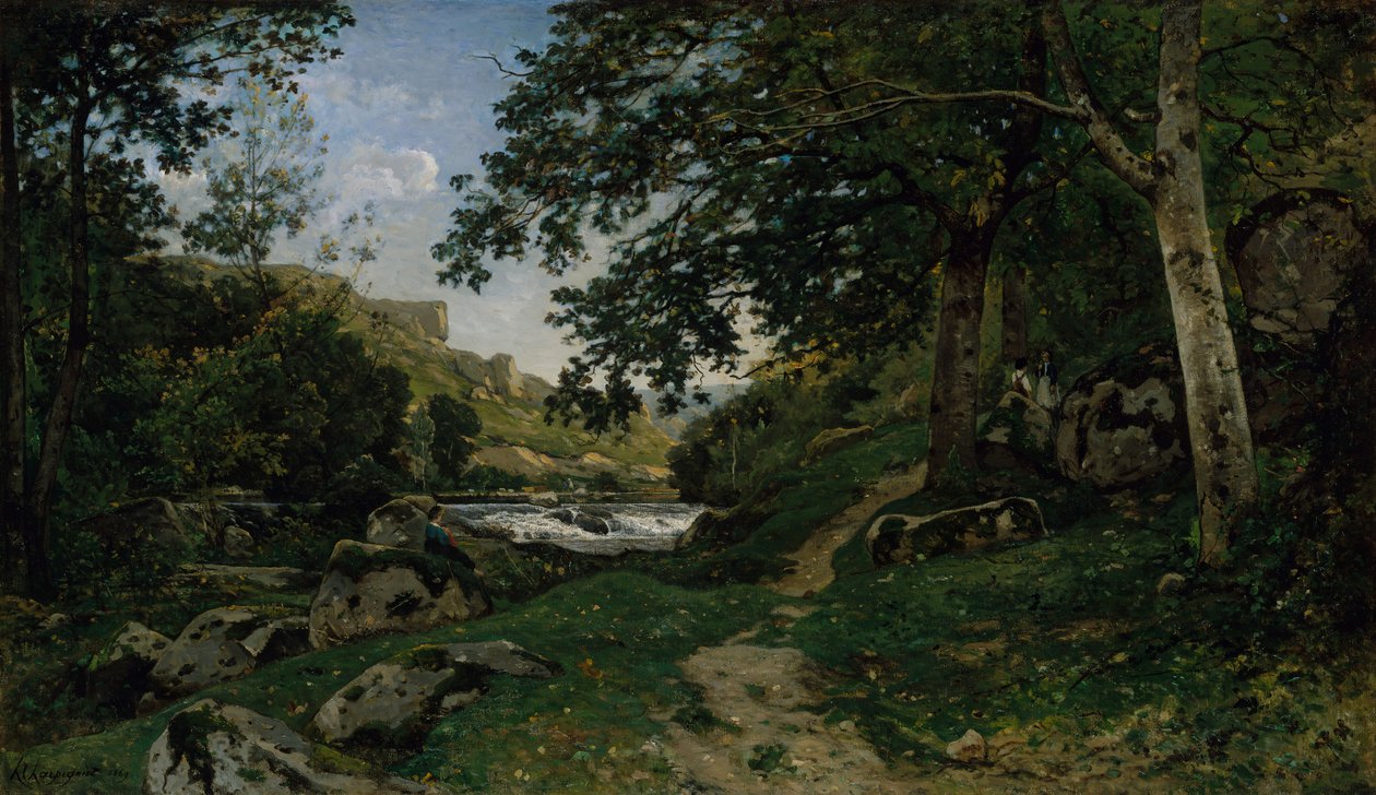 Morvan Chemin des roches dans le Morvan的Rocky Path，1869年。 作者 亨利·约瑟夫·哈皮尼