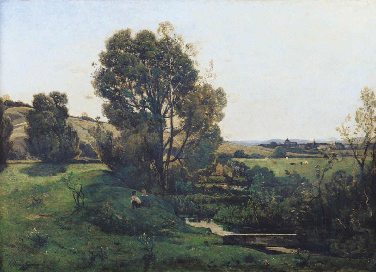 从Moncel-sur-Seine，c.1868查看 作者 亨利·约瑟夫·哈皮尼