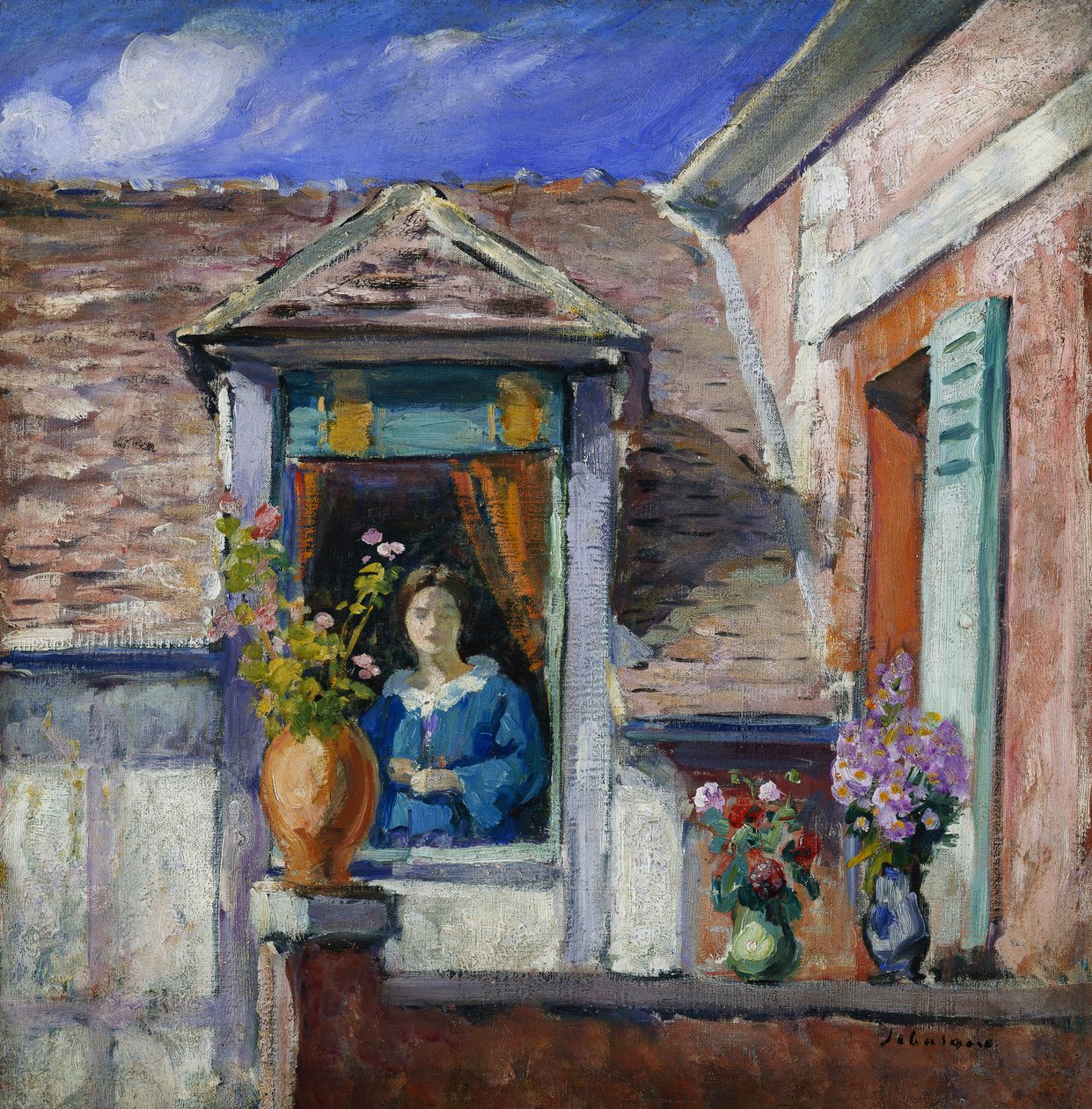 窗边的女人； Femme a la Fenetre， 作者 亨利·勒巴斯克